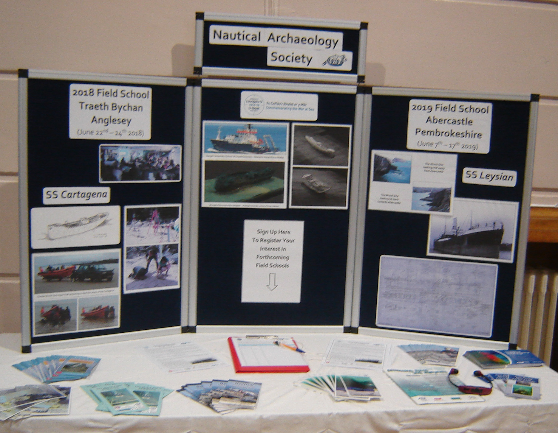 The NAS stand at the 2018 MOROL / RCAHMW Conference in Pembroke Dock